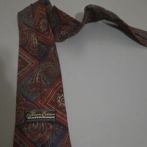 Men's Paisley Tie - Burgundy and Brown